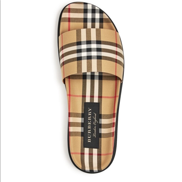 BUBERRY Men’s check canvas slides - Picture 5 of 8